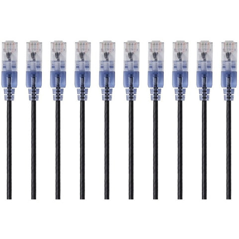 Monoprice, Inc 10-Pack, SlimRun Cat6A Ethernet Network Patch Cable, 1ft Black