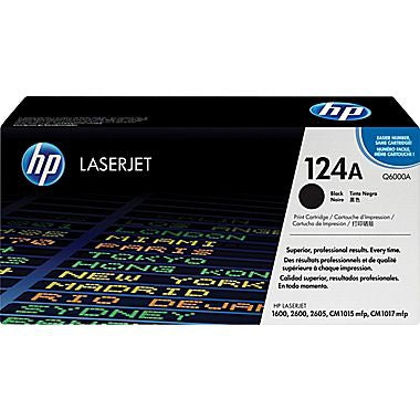 HP 124A (Q6000A) Black Original LaserJet Toner Cartridge (2500 Yield)