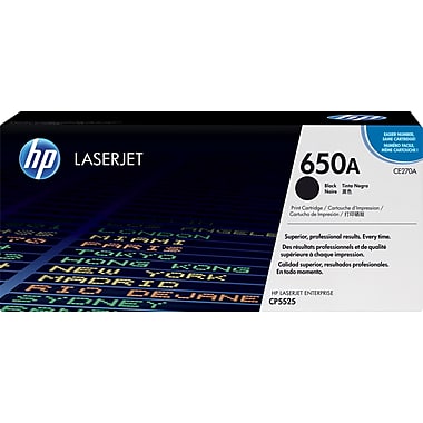 HP 650A (CE270A) Color LaserJet CP5525 M750 Black Original LaserJet Toner Cartridge (13500 Yield)
